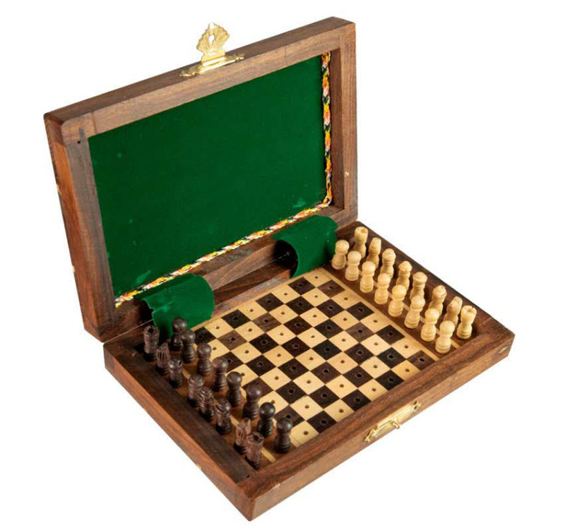 Mini Jeu d echec Voyage Décoratif Artisanat fait main Inde 6772 — free download