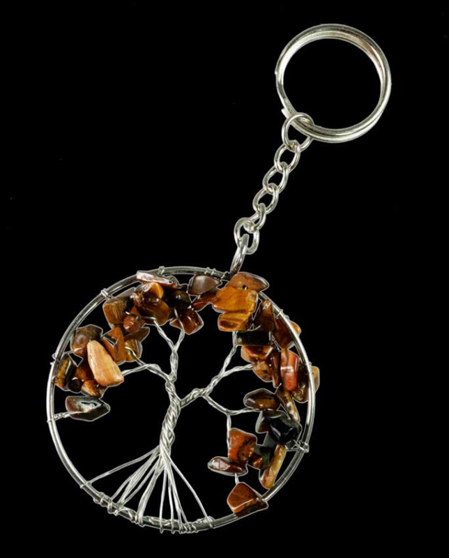 Porte-clés / Bijou De Sac Quartz Orange - Cubes, Feuille, Abeille - Création ButterflyBIJOUX