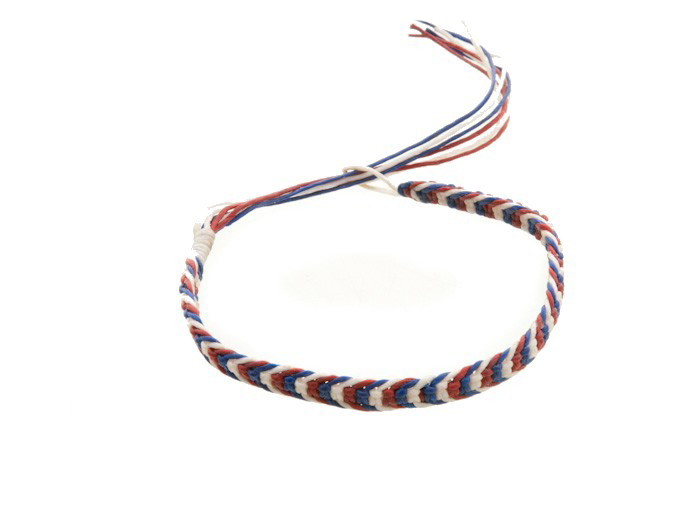 BRACELET BRESILIEN AMITIE FIL DE COTON CIRE TRESSE PORTE BONHEUR BLEU 8173
