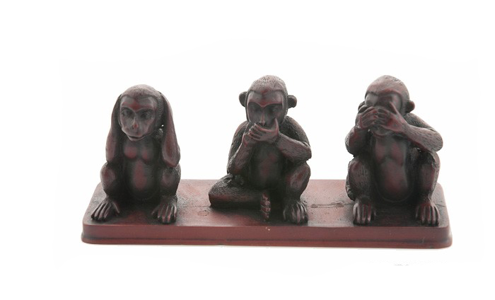 Singe De La Sagesse La Foir'fouille 3 singes de la Sagesse resine statue Artisanat fait main H7cm Bordeaux