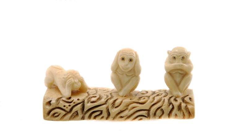 LES TROIS SINGES de la sagesse cendrier signé JP MD EUR 11,00 - FR