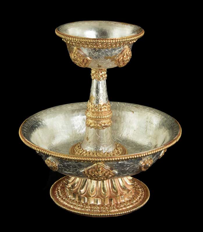 Ancien Plat D'Offrande De Temple Bouddhiste En Laque Birmane