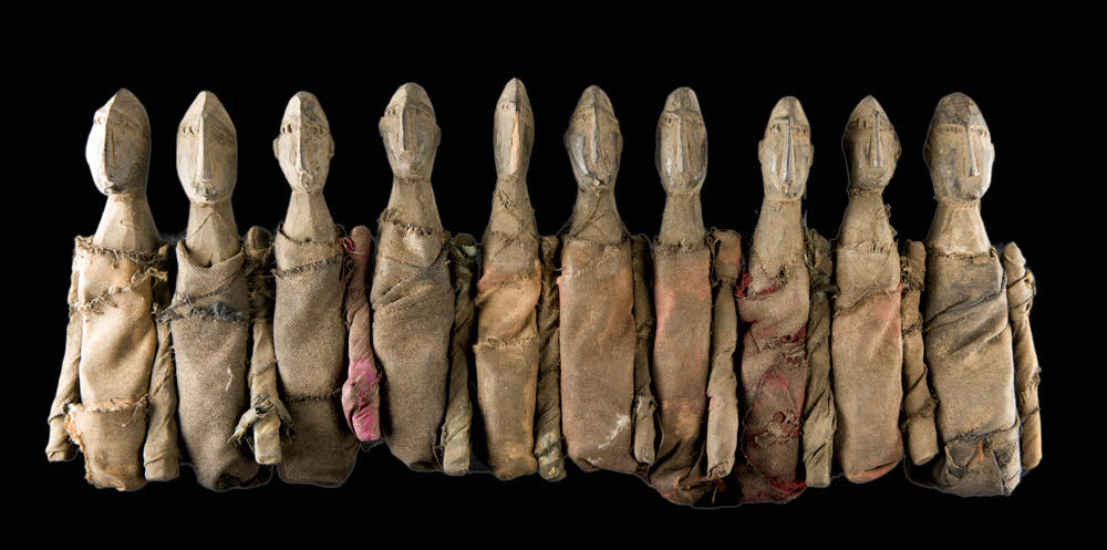 Lot De 3 Marionnettes Anciennes – Têtes En Bois Sculpté Et Peint