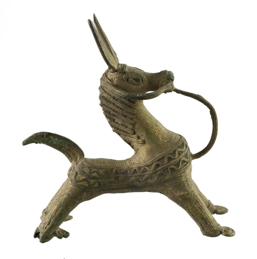 Sculpture Cheval Statue Figure Fer Rouille décoration Jardin 31cm Style Antique