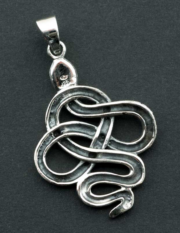 Serpent Cobra lourd en argent de charme Collier pendentif 3 pouces 21 Serpent Cobra lourd en argent de charme Collier pendentif 3 pouces 21