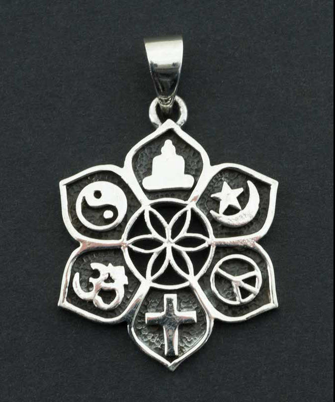 Pendentif théosophique toutes religions symbole de Vérité Argent 925 5g 5658