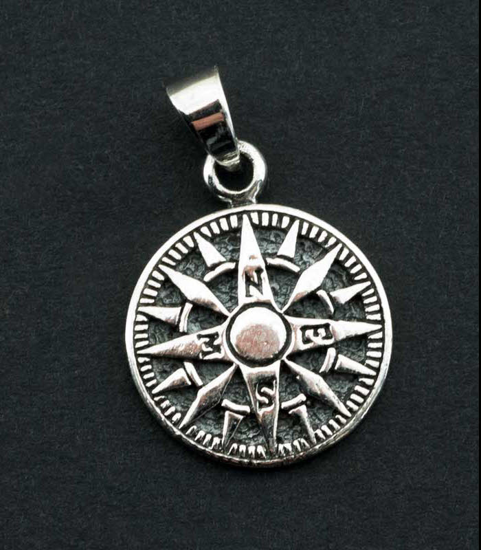 Pendentif Artisanal Pendentif Rose Des Vents Argent Petite