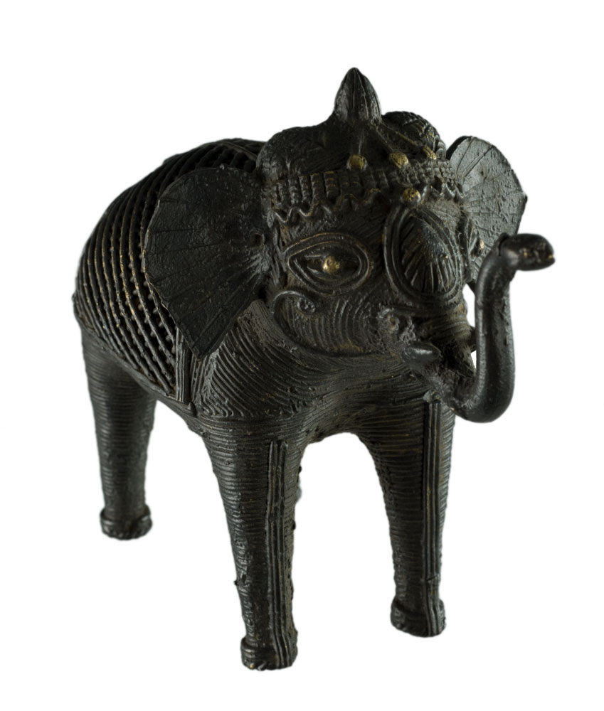 Statue éléphant en laiton Art tribal Bastar et Orissa Dhokra Inde