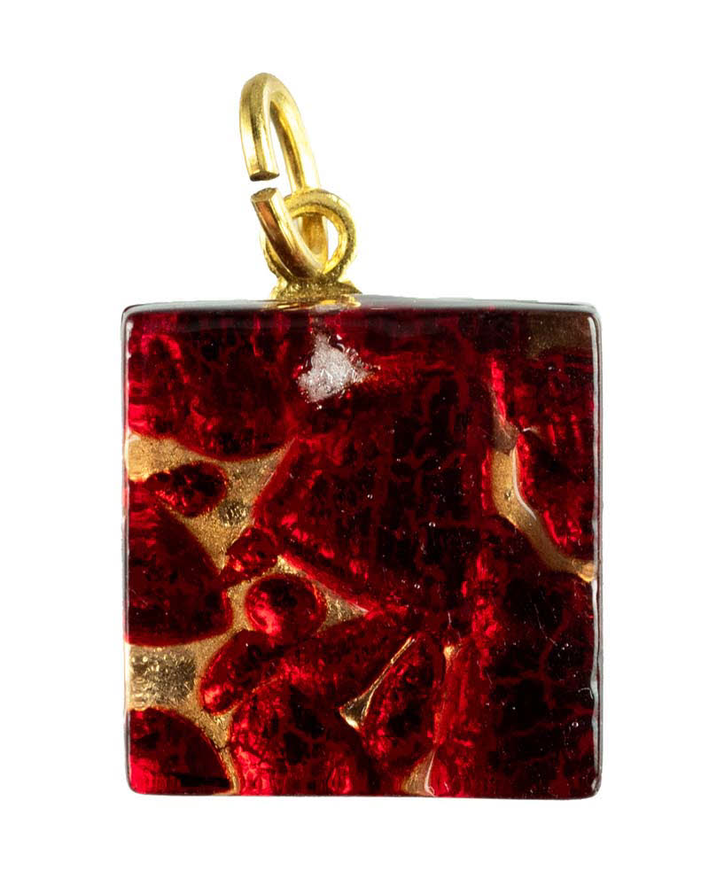 Pendentif Verre de Murano Rouge Authentique - Bijou Venise