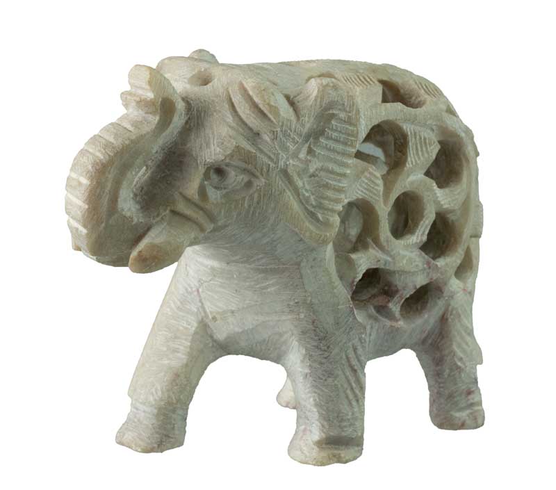 Petite sculpture d'éléphant en pierre de savon, sculptée à la main, art populaire japonais, décoration d'intérieur Petite sculpture d'éléphant en pierre de savon, sculptée à la main, art populaire japonais, décoration d'intérieur