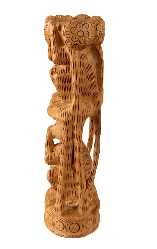 Lot Déco Les 3 Singes De La Sagesse - Décapsuleur, Tire-bouchon Sur Présentoir Bois