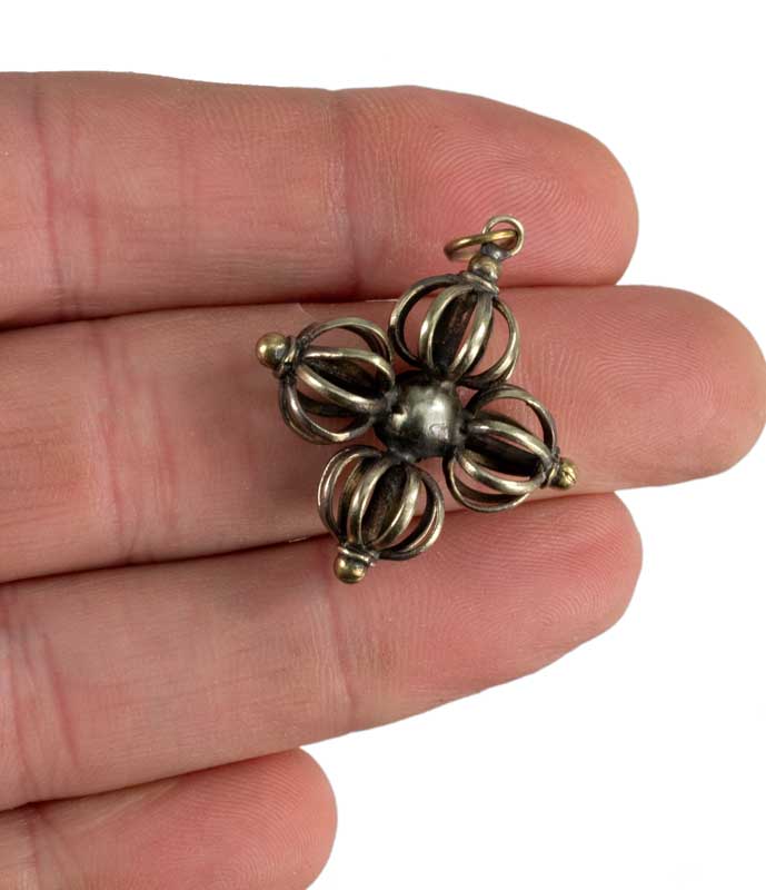 Pendentif Bouddhiste Katrika (hachoir) Et Vajra En Argent - Rituel Tibétain
