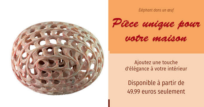 Boîte à bjoux en stéatte sculptée à la man Cœur rouge et blanc