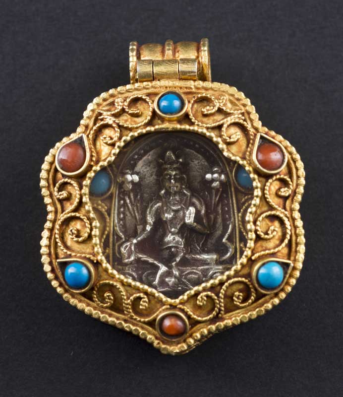 Amulette Bouddhiste Chenrezig - Ghau - Boite à prière - Figurine