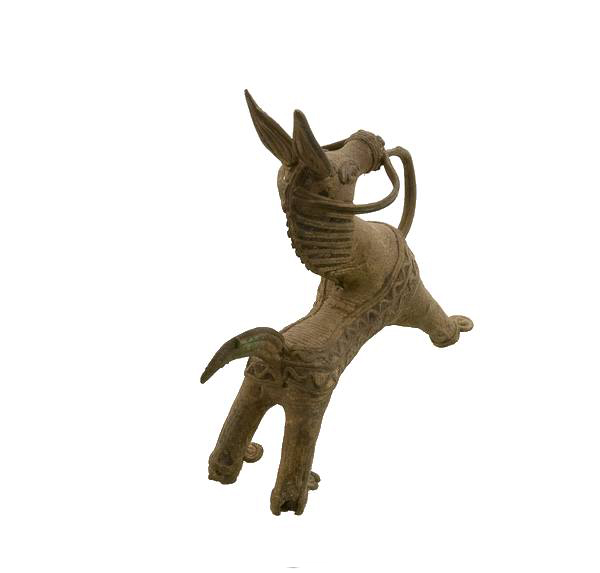 CHEVAL en Bronze ORISSA  ETHNIQUE ARTISANAL HORSE INDE 