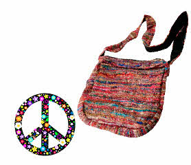 Sac bandoulière hippie Peace & Love