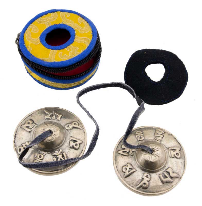 Cymbales Tingsha tibetaines 70mm Tibet Nepal Om Top qualité sonore 25782 F4