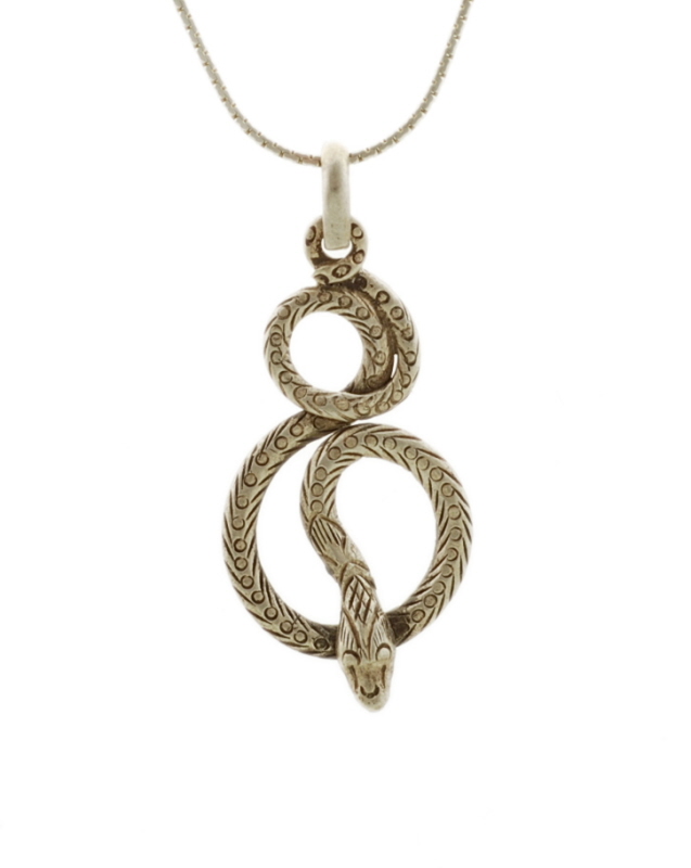 Pendentif Serpent En Argent 925/1000 - Bijou Tibétain Unisexe, 4.3 Grammes, Modèle #25901 M3