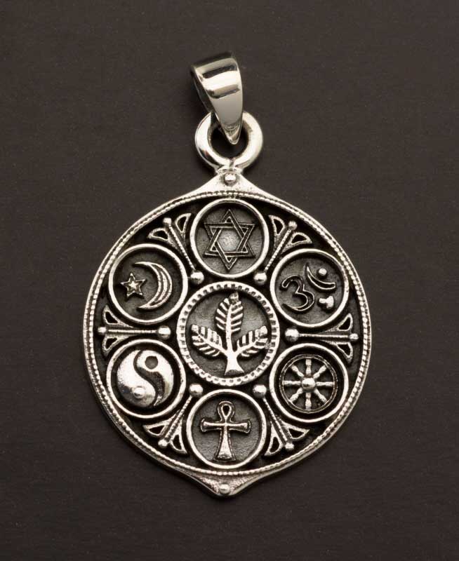 Pendentif théosophique toutes religions symbole de Verité Argent 925 7g