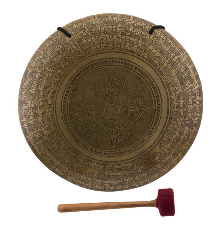 Gong tibétain Mantra Vajra dorje 7 métaux Ø 46.5 cm 2kg00 Tibet 25998 HG4