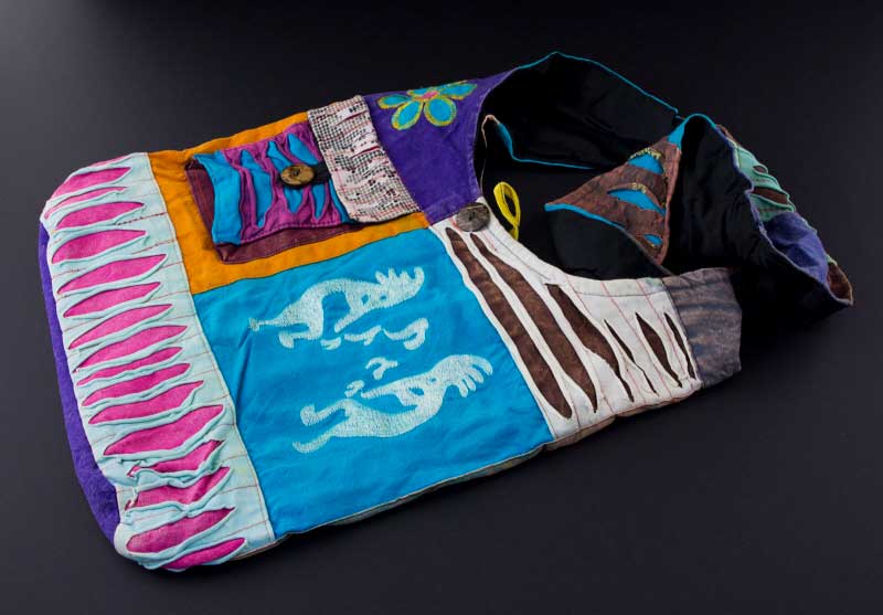 Sac Besace Hippie Peace & Love - Style Baba Cool (Népal, Coton)