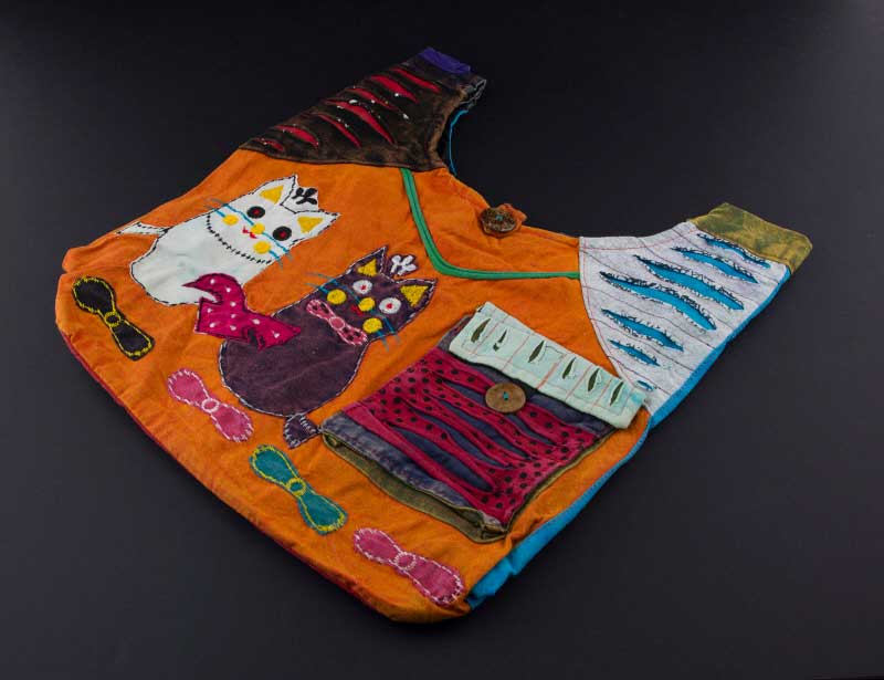 Sac Besace Hippie Peace & Love - Style Baba Cool (Népal, Coton)