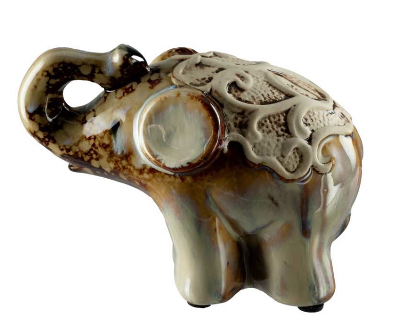 Statuette Éléphant en Céramique - Décoration Ethnique