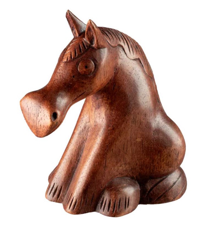 Sculpture de cheval en bois de manguier - miv interiores