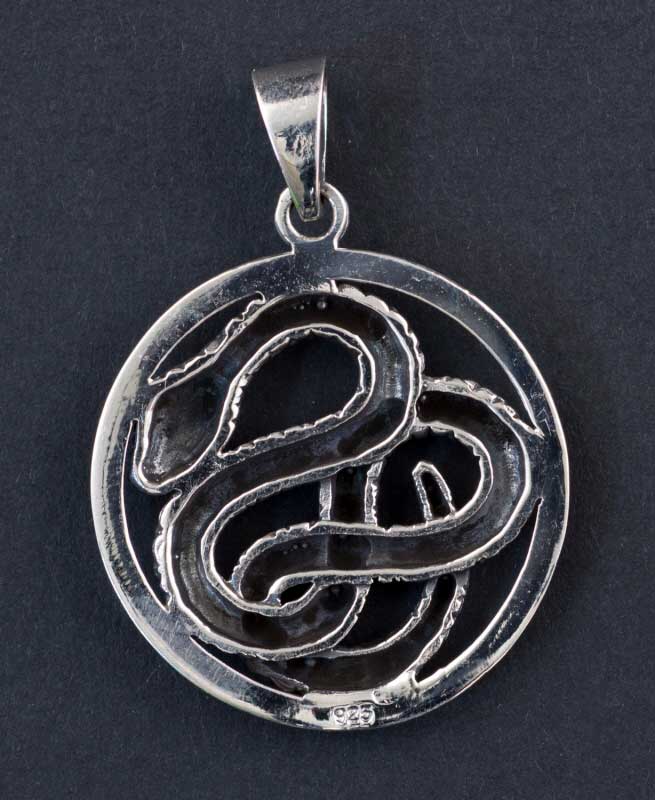 Pendentif tibétain Serpent Cobra en Argent 925 massif 8.5g Tibet -5225 -M1