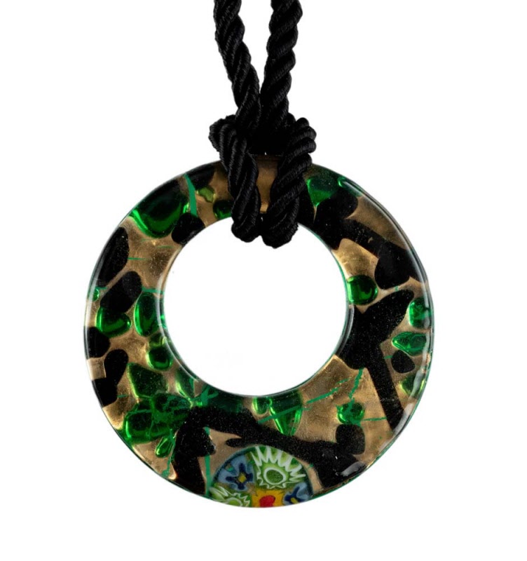 Collier - ras de cou - collier ancien verre de Murano bleu clair et or Bleu/Doré - Vendu
