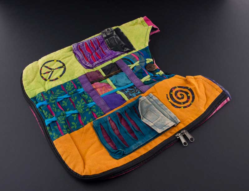 SAC BESACE BANDOULIERE Hippie baba cool gibeciere Bobo-Peace - 5167