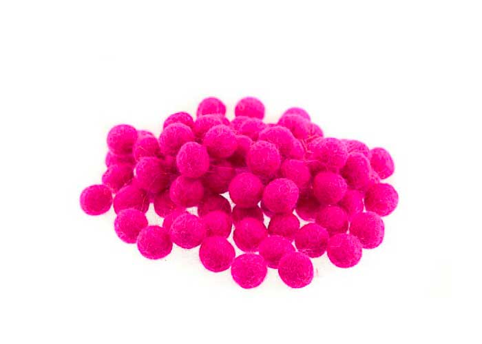 50 PERLES BOULES DE FEUTRINE NATURELLE =1 cm NEPAL BL - Perles de