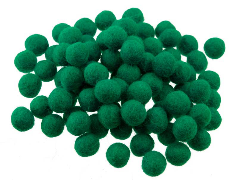 50 Perles Boules De Feutrine Naturelle 1 Cm - Coloris Violet - Népal