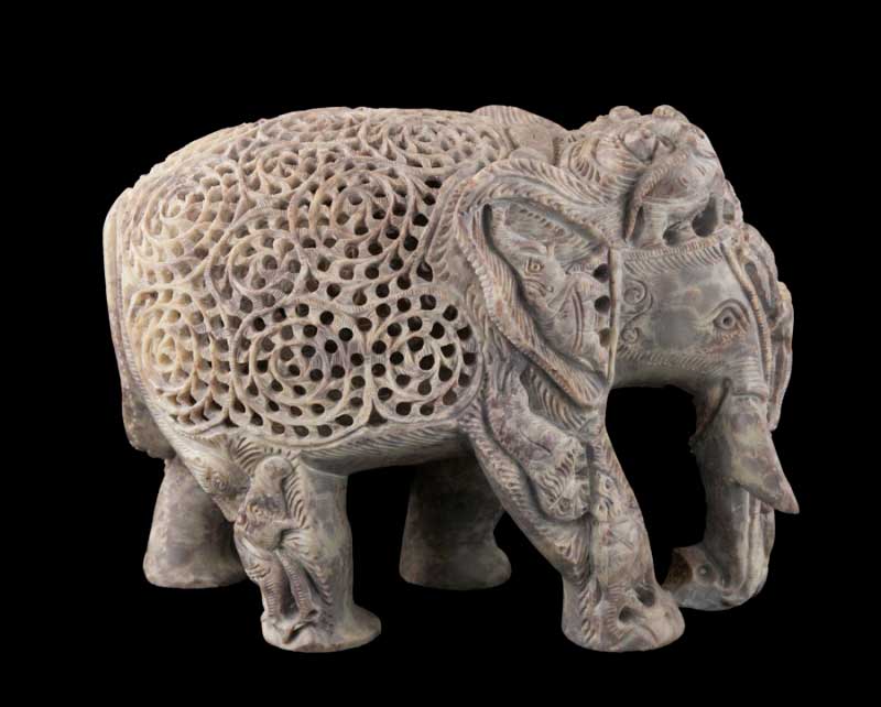Statue Elephant Inde-2KG750- Pierre sculptee - Décoration indienne