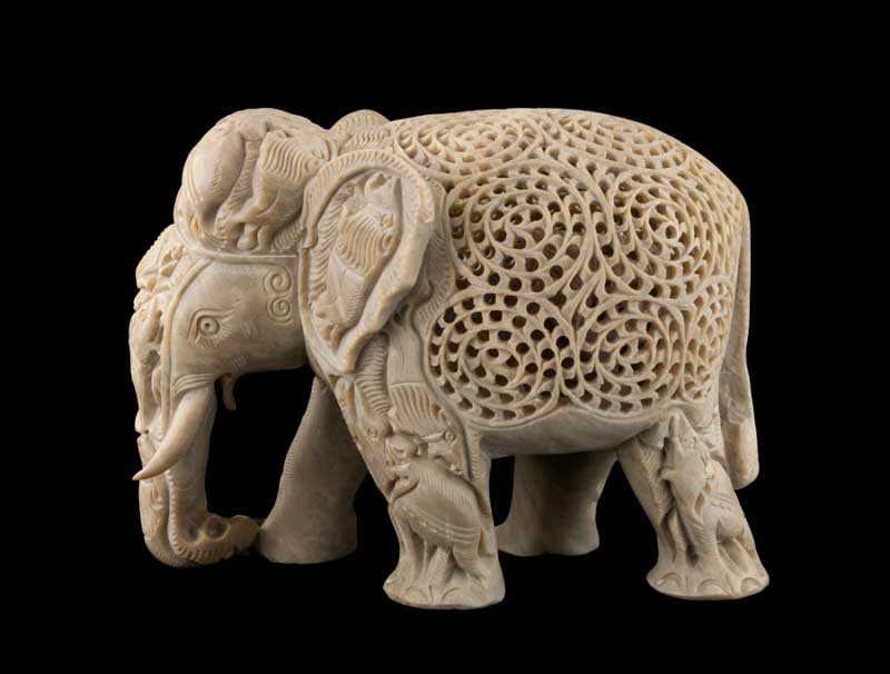 Éléphant  en Quartz Lémurien( Fait Main)