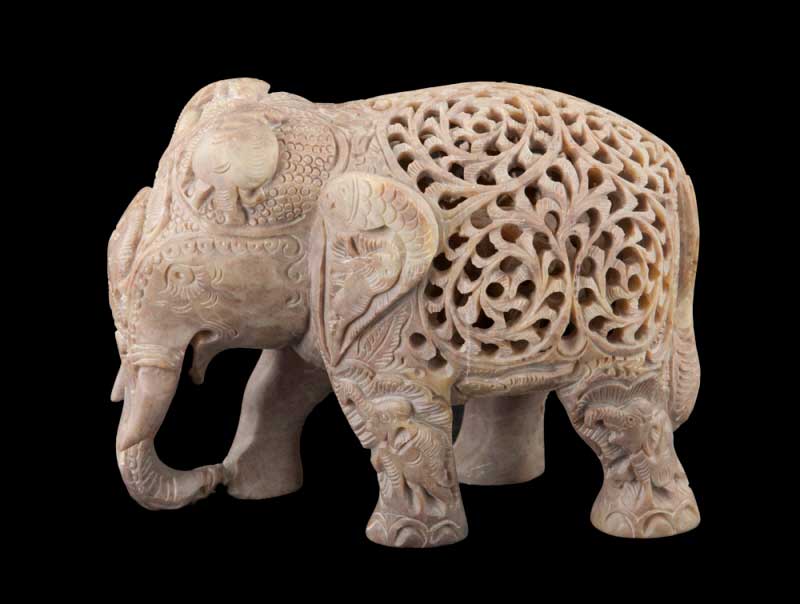 Sculpture Elephant en pierre-Inde du Nord-Peterandclo