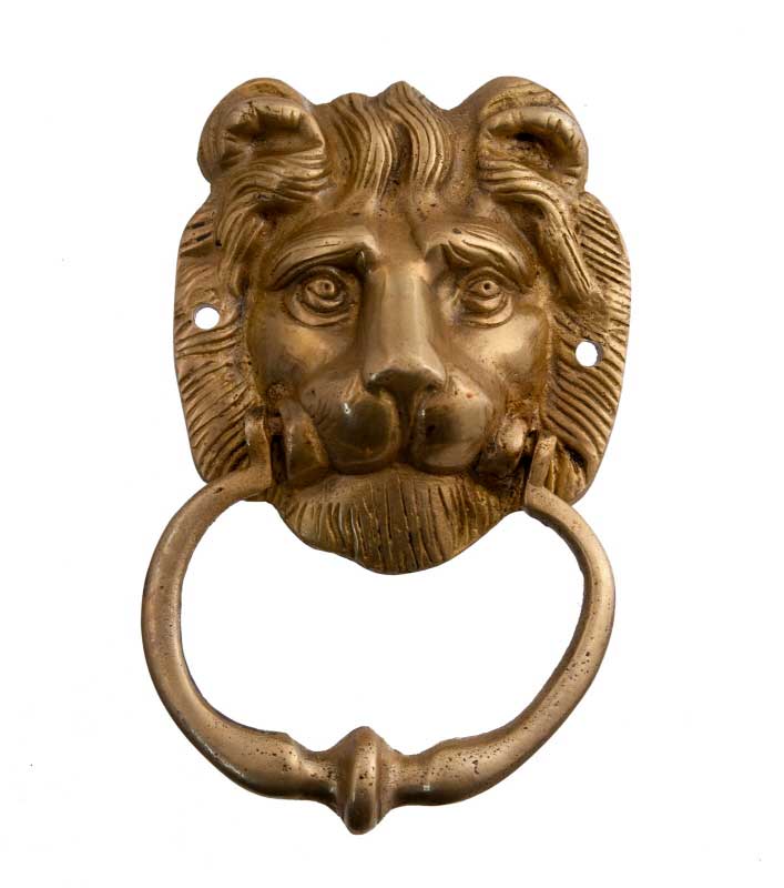 HEURTOIR MARTEAU DE PORTE LION LAITON MASSIF 700 Grs D5 7752