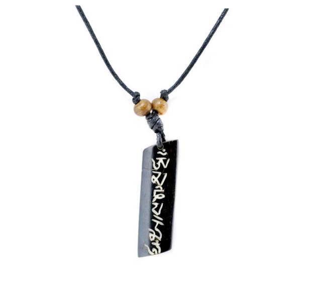 YIZITU Collier urne funéraire mantra bouddhiste Om Mani Padme Hum en acier inoxydable