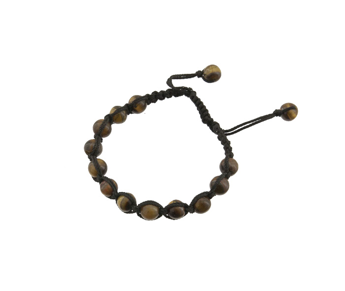 SHAMBALLA BRACELET MACRAME PIERRE OEIL DE TIGRE BOULE DISCO NEUF 7123