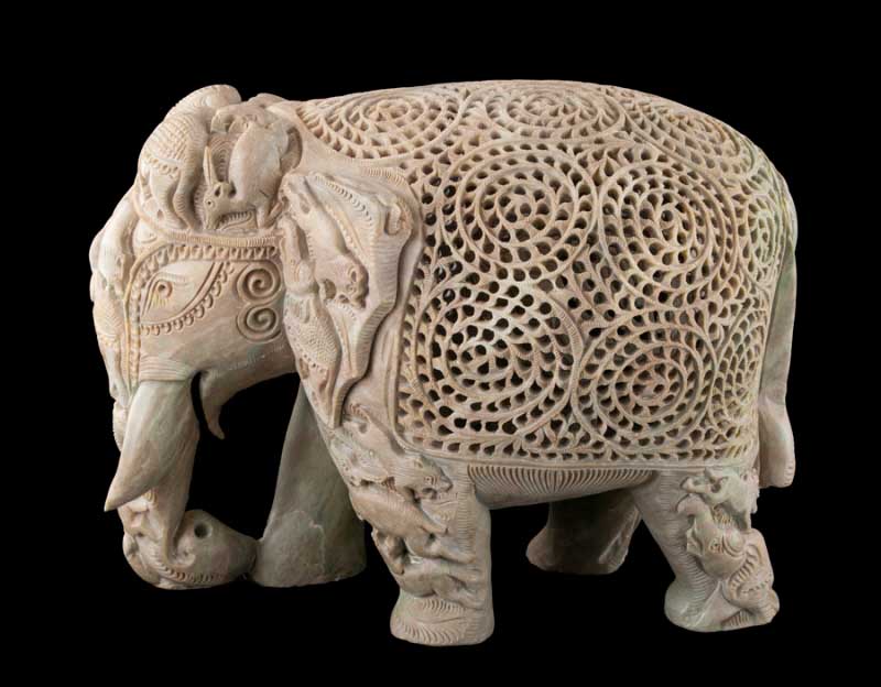 Grande Statue Elephant sculptée-Objet de decoration-1078