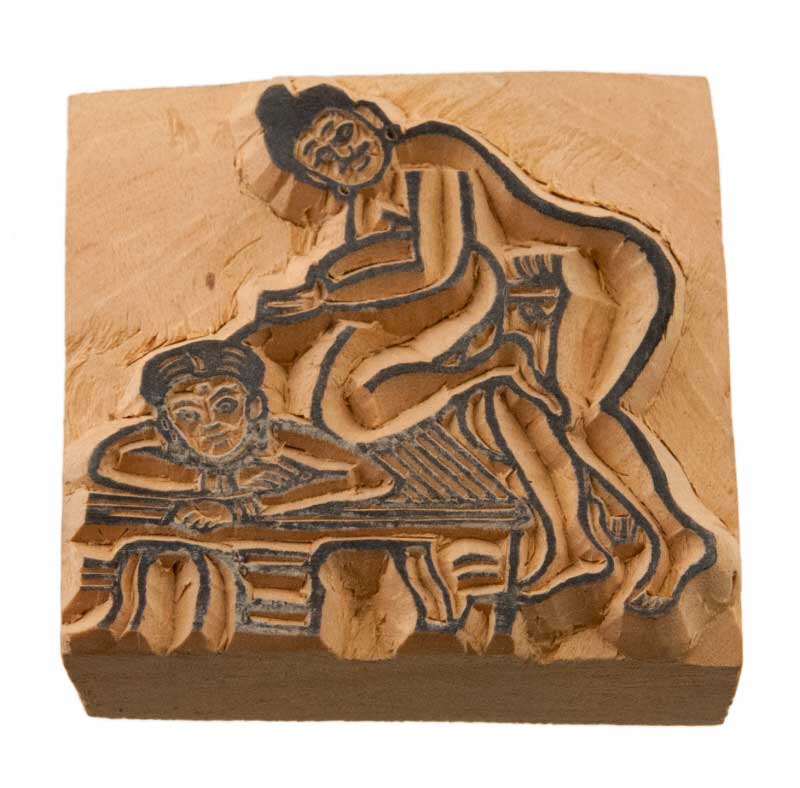 Panneau Mural En Bois Sculpté érotique Style Kamasutra Années 50