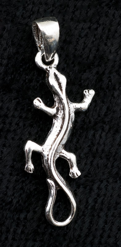 Pendentif Lézard Gecko En Argent Massif 925 - 0.8g - 35 Mm - Neuf
