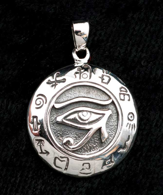 Collier Oeil D'Horus En Argent Sterling 925 Oeil D'Horus Lune