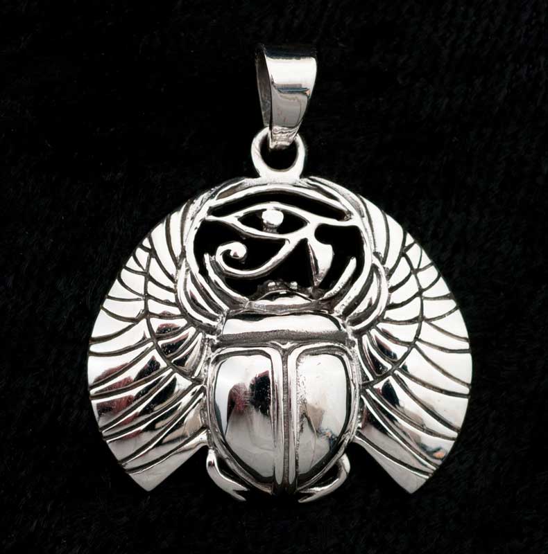 Collier Pendentif Scarabée Egyptien Oeil D'Horus main image 1