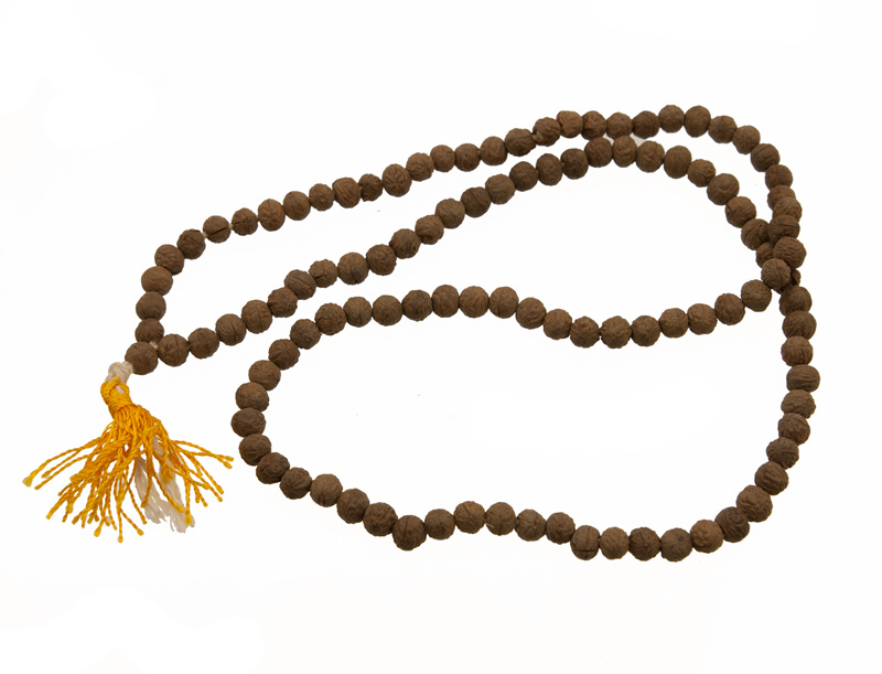Sautoir collier mala Rudraksha Perles turquoise Top qualité 11mm