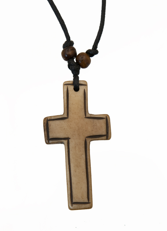 Pendentif Croix Ethnique Ancien En Métal Argenté - Occasion En Excellent état