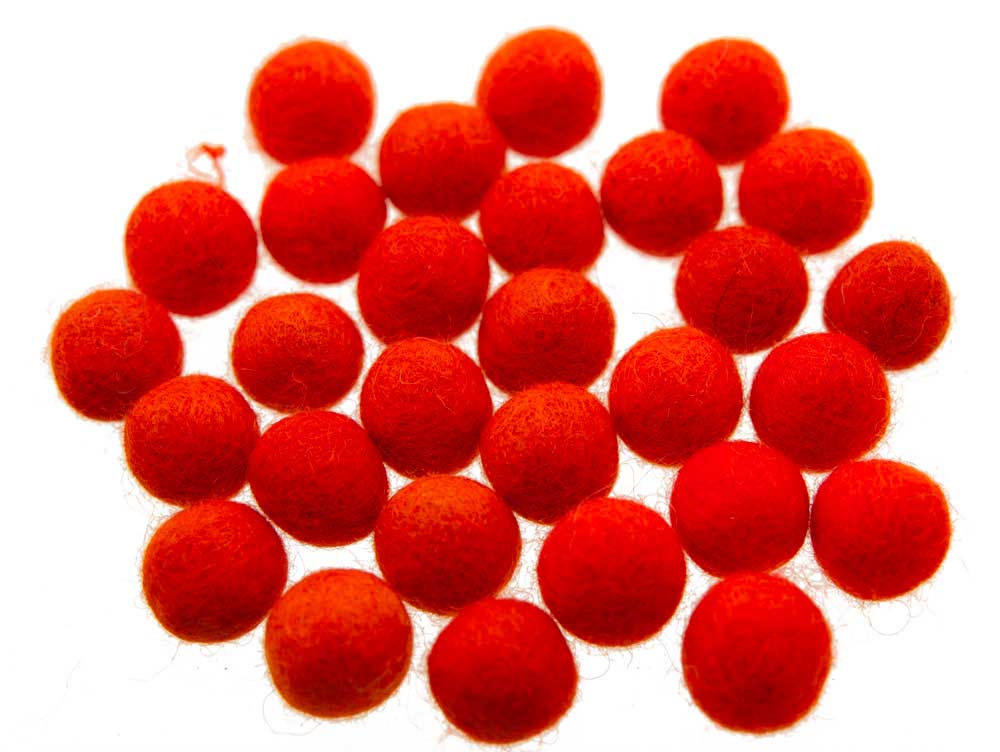 10 Perles Boules de Feutre Feutrine naturelle Ø 1.5 Cm Nepal  V 
