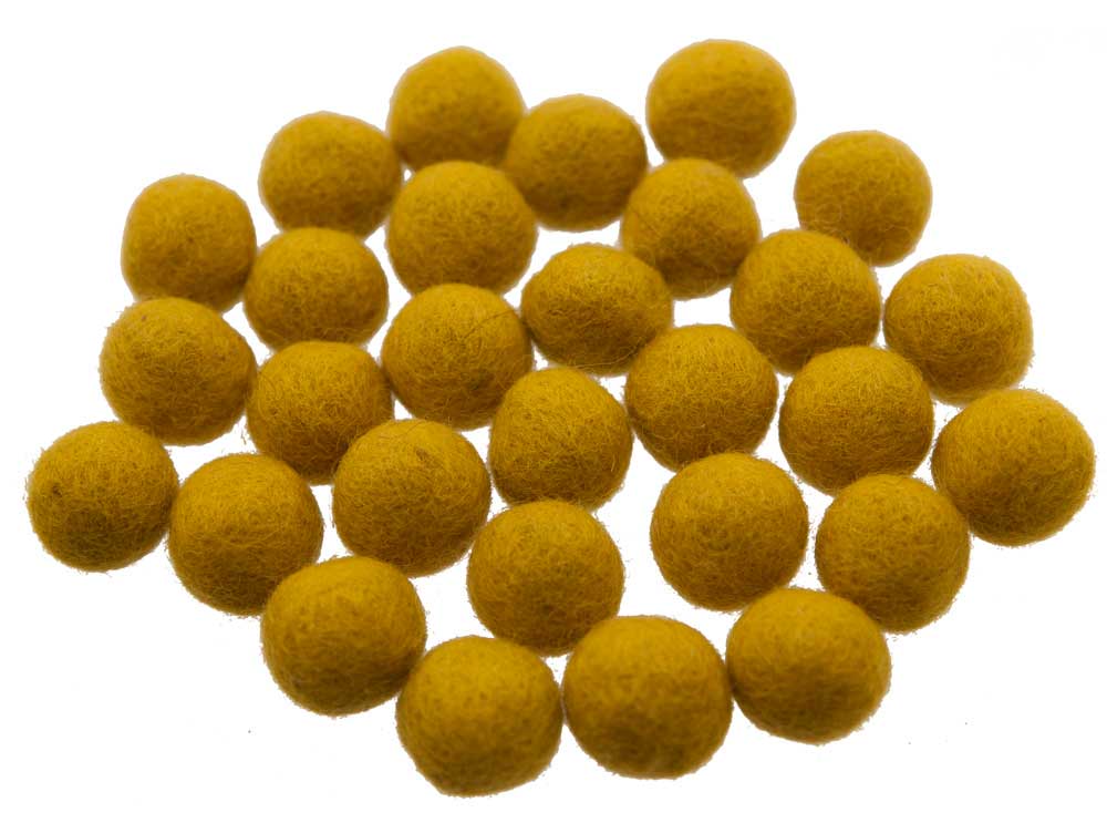 25 perles boules de feutre feutrine naturelle ø=2.1 cm Nepal marron BO12
