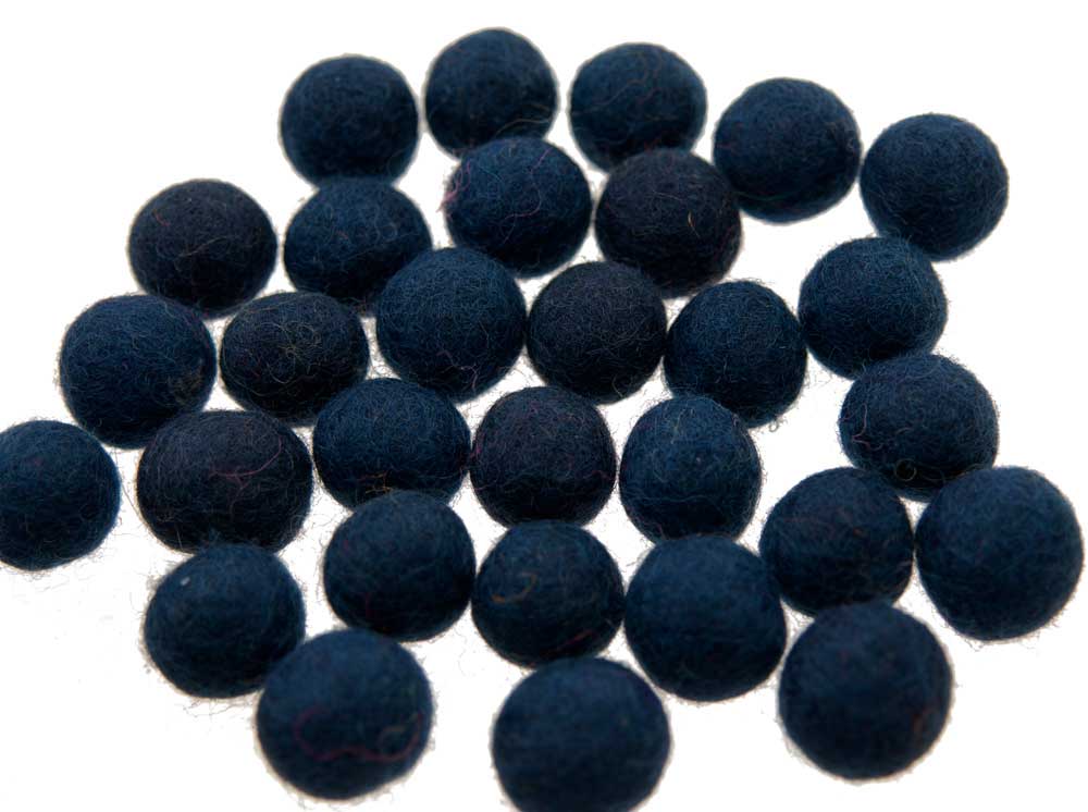50 PERLES BOULES DE FEUTRINE NATURELLE =1.7 cm NEPAL VIOLET BA2