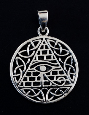 Pendentif Forme Conique Pyramide Ajourée Argent Massif 925
